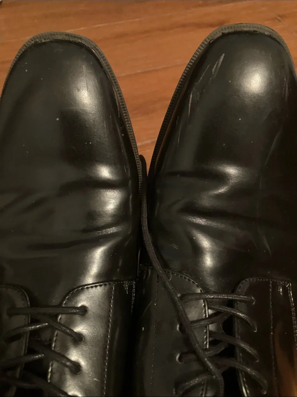 Unlisted Men’s Black Patent Lace-Up Oxfords Size 10 Gently Used
